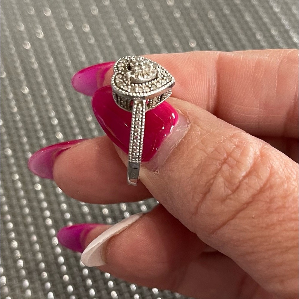 Real silver heart ring